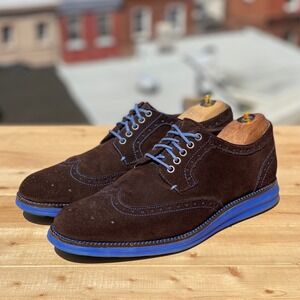 Donald J Pliner‎ EVEB-WXWX Brown Suede Dress Wingtip Sneaker Shoes Men Size 9M